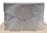 Authentic Louis Vuitton Epi Letter Case Clutch Bag Purse Silver LV 4837J Cheap