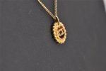 Authentic Christian Dior Gold Tone Chain Pendant Necklace CD 2843J Online now