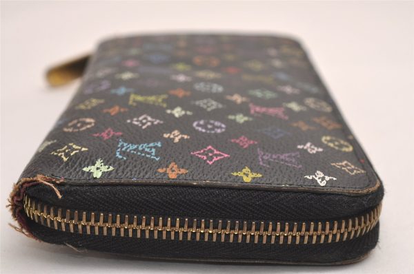 Auth Louis Vuitton Monogram Multicolor Zippy Wallet Purse Black M60243 LV 3824J Sale