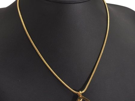 Authentic Christian Dior Gold Tone Chain Pendant Necklace CD 3072J Discount