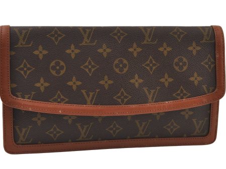 Auth Louis Vuitton Monogram Pochette Dame GM Clutch Hand Bag Old Model LV 9843I For Sale