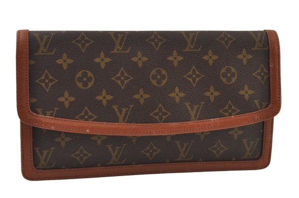 Auth Louis Vuitton Monogram Pochette Dame GM Clutch Hand Bag Old Model LV 9843I For Sale