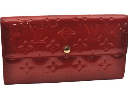 Auth Louis Vuitton Vernis Pochette Porte Monnaie Credit Wallet M91983 Red 4712J Discount