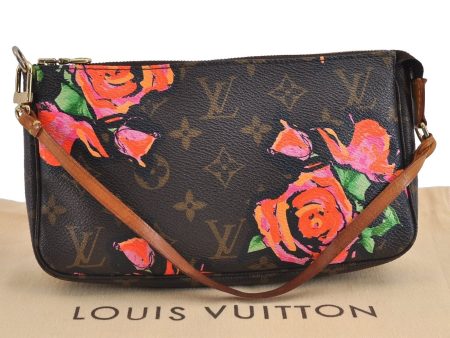 Authentic Louis Vuitton Monogram Rose Pochette Accessoires Pouch M48615 LV 1428J For Discount