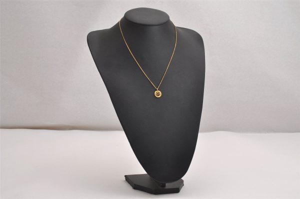 Authentic Christian Dior Gold Tone Chain Pendant Necklace CD 2843J Online now