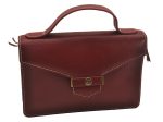 Authentic Christian Dior Vintage Hand Bag Pouch Purse Leather Red CD 5589J Cheap