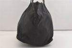 Authentic PRADA Vintage Nylon Tessuto Leather Shoulder Tote Bag Black 6585J on Sale