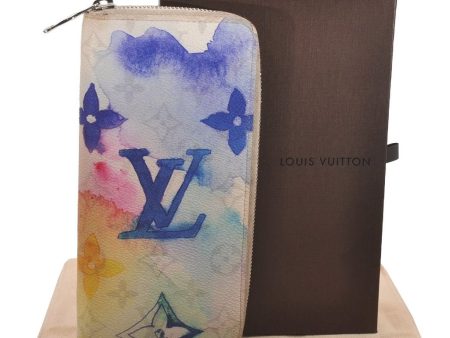 Auth Louis Vuitton Monogram Watercolor Zippy Wallet Vertical M80499 Box 5433J Discount