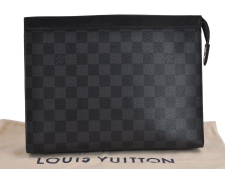 Auth Louis Vuitton Damier Graphite Pochette Voyage MM Clutch Bag N41696 LV 2114J Cheap