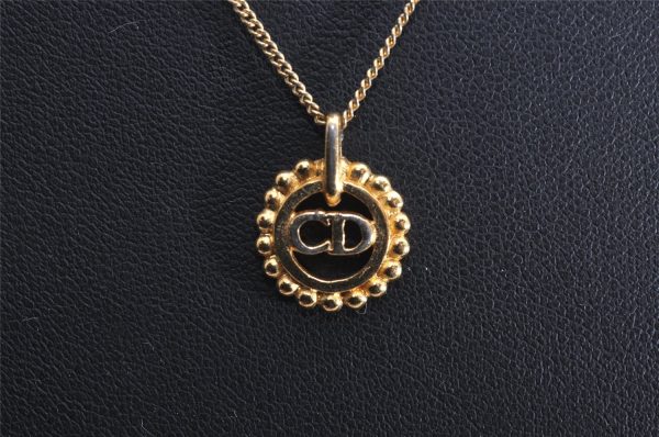 Authentic Christian Dior Gold Tone Chain Pendant Necklace CD 2843J Online now