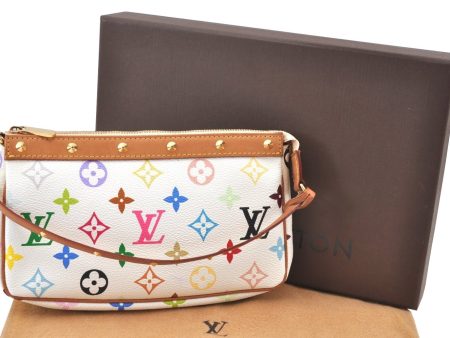 Louis Vuitton Monogram Multicolor Pochette Accessoires Pouch White Box K9217 For Sale