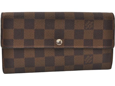 Authentic Louis Vuitton Damier Portefeuille Sarah Long Wallet N61734 LV 0151J For Discount