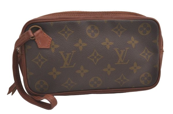 Auth Louis Vuitton Monogram Pochette Sport PM Clutch Hand Bag Old Model LV 4568J Discount