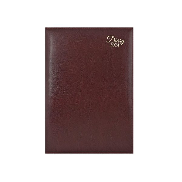 Scholar Leatherite 2025 A5 Daily Planner – Maroon Fashion