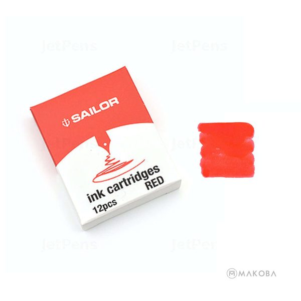 Sailor Dye Based Ink Cartridge, Red - Pack Of 12 Online