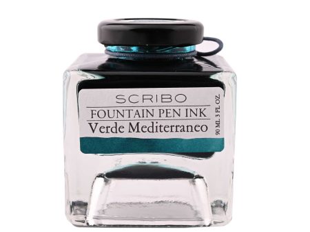 Scribo Verde Mediterraneo Ink Bottle, Turquoise - 90ml Online Hot Sale