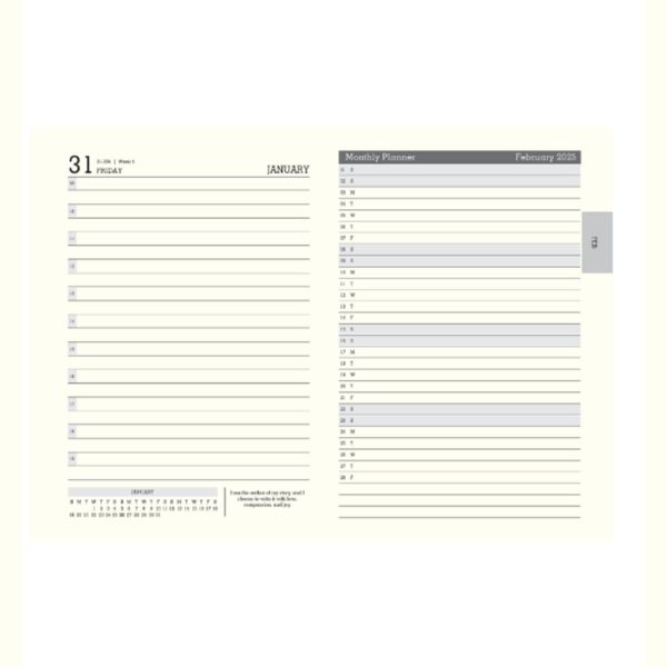 Scholar Leatherite 2025 A5 Daily Planner – Black For Discount