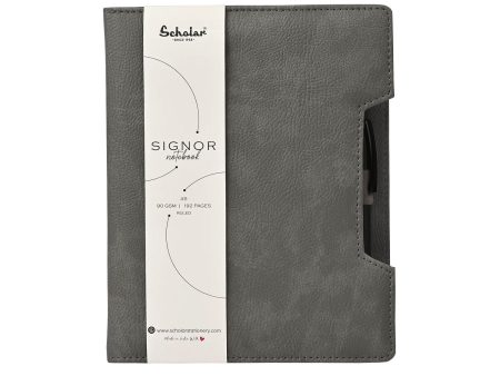 Scholar Signor Grey Notebook - A5, Ruled Cheap