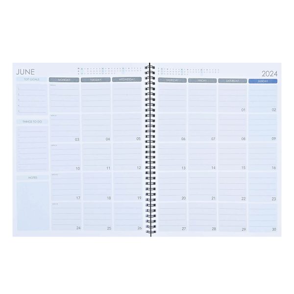 Scholar 2025 Spiral Monthly Planner - Black Cheap