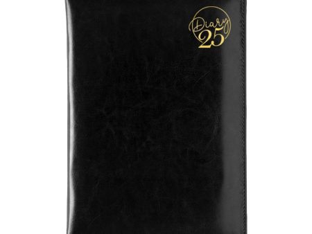 Scholar Leatherite 2025 A5 Daily Planner – Black For Discount