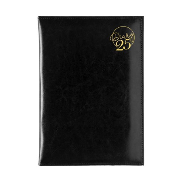 Scholar Leatherite 2025 A5 Daily Planner – Black For Discount