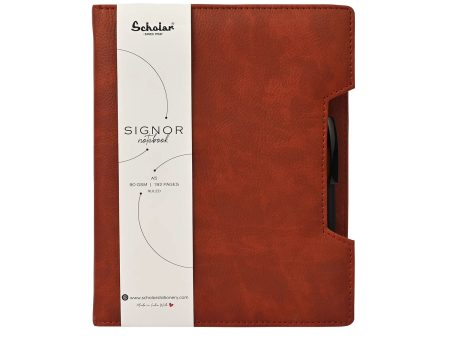 Scholar Signor Maroon Notebook - A5, Ruled For Sale